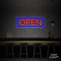 painel letreiro led Neon Open decoracao festa bar