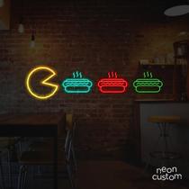 painel letreiro led Neon Pacman Hot Dog decoracao festa bar painel letreiro led Neon Pacman Hot Dog decoracao festa bar