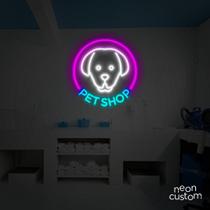 painel letreiro led Neon Pet Shop decoracao festa bar