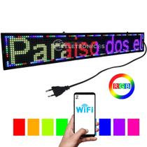 Painel Letreiro Luminoso Led RGB 130x20 Wi-fi Alto Brilho SL1325CP10