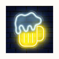 Painel Letreiro Neon Led Caneca De Cerveja Chopp Beer Bar