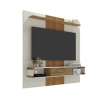 Painel Lisboa 1 Porta Bechara Off White Cinamomo Ripado TV 65 Sala Estar