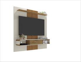 Painel Lisboa P/Tvs até 65" Ripado 2 Nichos Off White Cinamomo Bechara