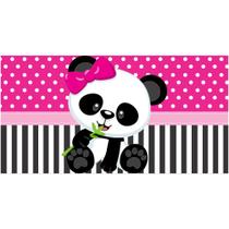 Painel Lona Banner Panda Menina 100X70Cm Festa Aniversário