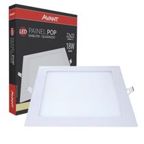 Painel Luminária Plafon 18w Embutir Quadrada Luz Neutra