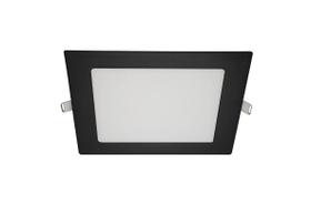 Painel Luminária Teto de Embutir LED Quadrado 12W 170x170x15mm Preto - Blumenau