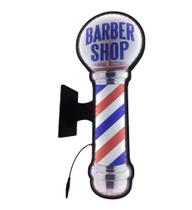 Painel Luminoso com LED Pole Barber Shop Dupla Face - Arte com Madeira