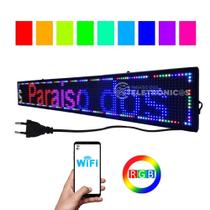 Painel Luminoso Letreiro LED 100x20 Wi-fi APP Cabo 2,5 Metros SL1025CP10