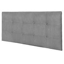 Painel Luna Para Cama Box King 193 cm Suede Cinza - D'Rossi