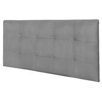 Painel Luna Para Cama Box Queen 160 cm Suede Cinza - D'Rossi