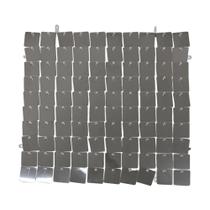 Painel Mágico Decorativo Lantejoula Shimmer Wall Prateado Painel Mágico Decorativo Lantejoula Shimmer Wall Prateado