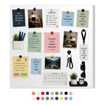 Painel Magnético De Metal Para Decoração, Fotos, Notas, Recados e Souvenirs 80x80cm Com 18 Imãs Painel Magnético De Metal Para Decoração, Fotos, Notas, Recados e Souvenirs 80x80cm Com 18 Imãs