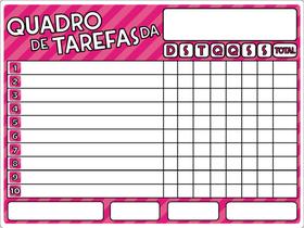 Painel Magnético Quadro De Tarefas Super Nanny Meninas Rosa Painel Magnético Quadro De Tarefas Super Nanny Meninas Rosa