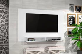 Painel MAN 1.37m Para TV Até 50'' Com Nichos Para Aparelhos e Obvjetos de Decoração Cor Branco