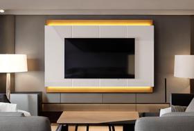 Painel Marrocos 207cm p/ TVs Até 75" - Jequitiba/ Off White Perolizado Painel Marrocos 207cm p/ TVs Até 75" - Jequitiba/ Off White Perolizado