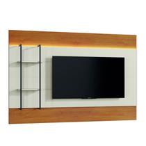 Painel Moderno para TV com LED - Ravena-Naturale/Off White - Mavau Móveis