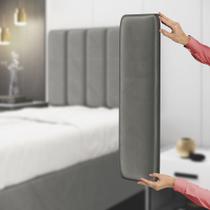 Painel Modulado Nashira 60x20 Cm / N-023 Veludo Cinza Claro Painel Modulado Nashira 60x20 Cm / N-023 Veludo Cinza Claro