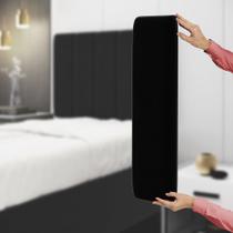 Painel Modulado Nashira 60x20 Cm / Z-005 Sued Preto Painel Modulado Nashira 60x20 Cm / Z-005 Sued Preto
