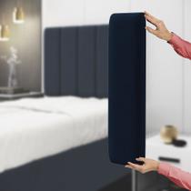 Painel Modulado Nashira 60x20 Cm / Z-007 Sued Azul Marinho