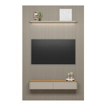 Painel Modular Ripado 1,80m com Nicho Curvo e Prateleira Led Linea Brasil