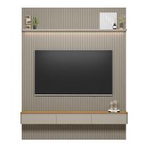 Painel Modular Ripado 2,20m com Nicho Curvo e Prateleira Led Linea Brasil