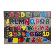 Painel Montessori Encaixe Alfabeto Números, Letras e Figuras - TRALALA