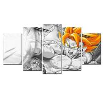 Painel Mosaico 5 Partes Para Sala Dragon Ball Z Goku Painel Mosaico 5 Partes Para Sala Dragon Ball Z Goku