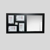 Painel Multifotos com Espelho e 4 fotos 10X15 Com Vidro