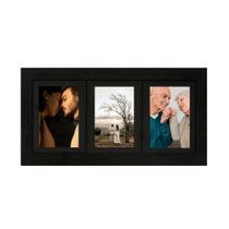 Painel Multifotos Para 3 Fotos 10x15 A6 Moldura Preta