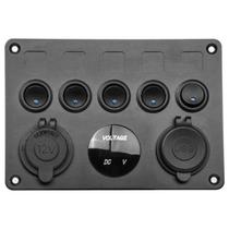 Painel Multifuncional Com Voltímetro 12V 24V USB Dual Para Barcos - Rei Marine