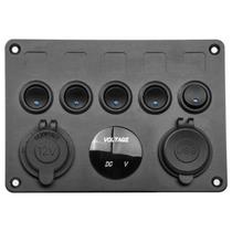Painel Multifuncional Com Voltímetro 12V 24V USB Dual Para Barcos Painel Multifuncional Com Voltímetro 12V 24V USB Dual Para Barcos