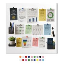 Painel Mural Magnético Corporativo 80x80cm Para Gestão Decoração e Planejamento Com 48 Imãs Painel Mural Magnético Corporativo 80x80cm Para Gestão Decoração e Planejamento Com 48 Imãs