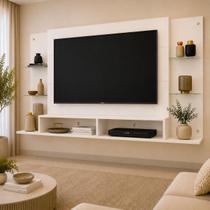Painel Nairóbi Plus para TV Até 60" Branco Acetinado Texturizado Painel Nairóbi Plus para TV Até 60" Branco Acetinado Texturizado