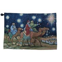Painel Natalino Com Leds 90x65cm 3 Reis Magos Tecido Gobelim