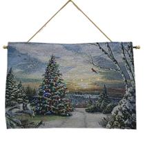 Painel Natalino Com Leds Tecido Gobelim 65x45cm Árvore de Natal SUPER SALDÃO.