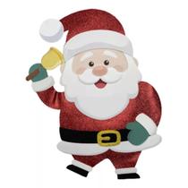 Painel Natalino Papai Noel Com Sino Eva Com Glitter Pendurar - TOK DA CASA