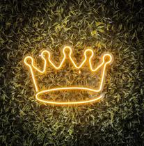 Painel Neon Coroa Instagram Iluminação Amarelo 50 Cm