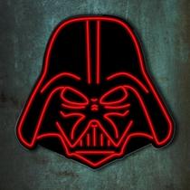 Painel Neon Darth Vader Star Wars Quarto Decoração 70x70cm