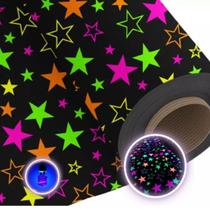 Painel Neon Estrela 2m x 1,40m - TNT Estampado