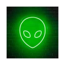 Painel Neon Led Alienigena alien cabeça espaço Decoração Painel Neon Led Alienigena alien cabeça espaço Decoração