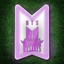 Painel Neon Led Aplique BTS 30cm Kpop Decoração Dorama