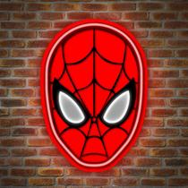 Painel Neon Led Aplique Homem Aranha Decoração Marvel