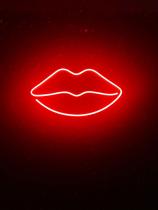 Painel Neon Led Boca Instagram Iluminação Rosa 34 Cm