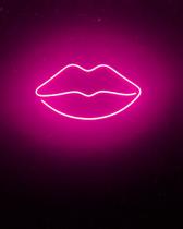 Painel Neon Led Boca Instagram Iluminação Rosa 34 Cm