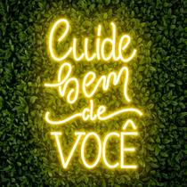 Painel Neon Led Cuide bem de você instagramavel Painel Neon Led Cuide bem de você instagramavel