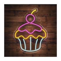Painel Neon Led CupCake Acrílico Decoração Loja Doceria Painel Neon Led CupCake Acrílico Decoração Loja Doceria