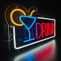 Painel Neon Led em Acrílico Personalizado - DRINK 0,32 x 0,28cm