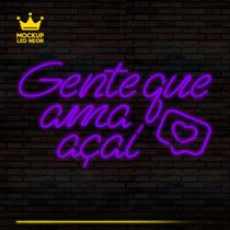 Painel Neon Led em Acrílico Personalizado - Gente que ama açaí 0,60 x 0,37cm