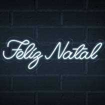 Painel Neon Led Feliz Natal festa Branco decoração Fita Led Painel Neon Led Feliz Natal festa Branco decoração Fita Led