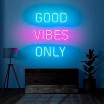 Painel Neon Led Good Vibes Only letreiro iluminado Painel Neon Led Good Vibes Only letreiro iluminado